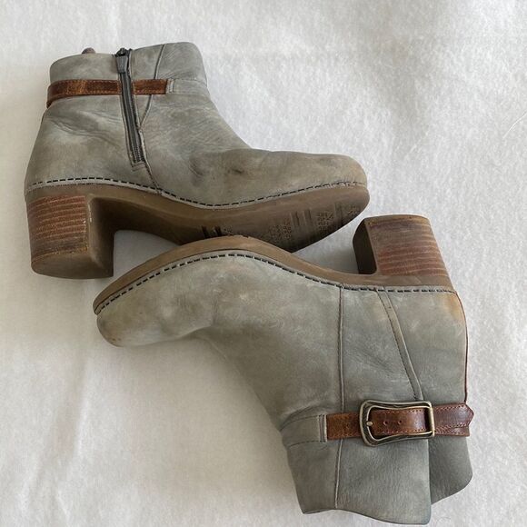 Dansko Leather Distressed Booties 38=7.5-8 - Picture 1 of 11